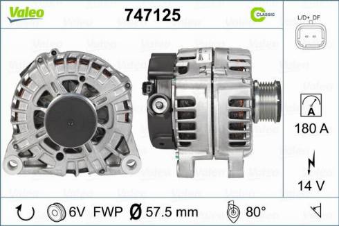 Valeo 747125 - Ģenerators autospares.lv