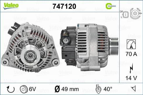 Valeo 747120 - Ģenerators autospares.lv