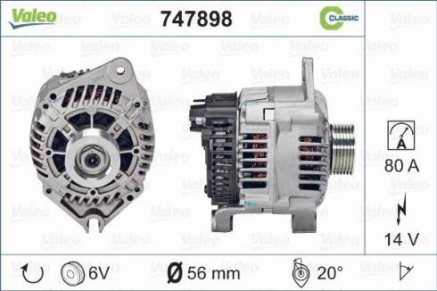 Valeo 747898 - Генератор www.autospares.lv