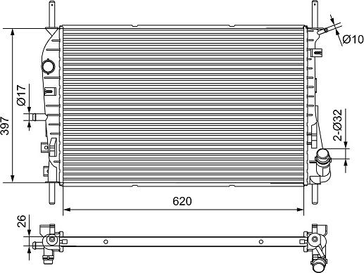 Valeo 734699 - Radiators, Motora dzesēšanas sistēma www.autospares.lv