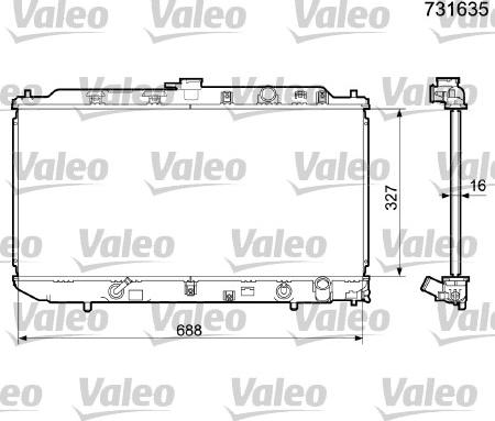 Valeo 731635 - Radiator, engine cooling www.autospares.lv