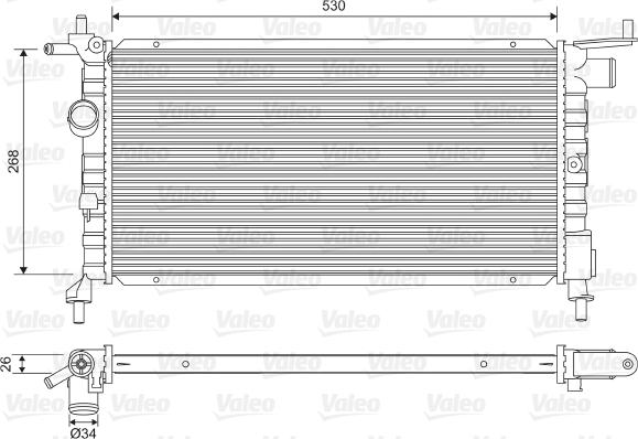 Valeo 732606 - Radiators, Motora dzesēšanas sistēma www.autospares.lv