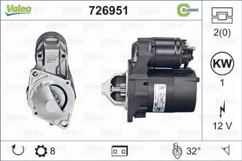 Valeo 726951 - Стартер www.autospares.lv