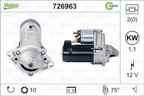 Valeo 726963 - Starteris autospares.lv