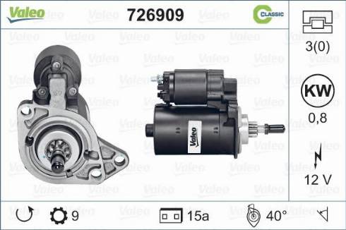 Valeo 726909 - Стартер www.autospares.lv