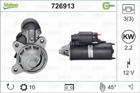 Valeo 726913 - Starter www.autospares.lv