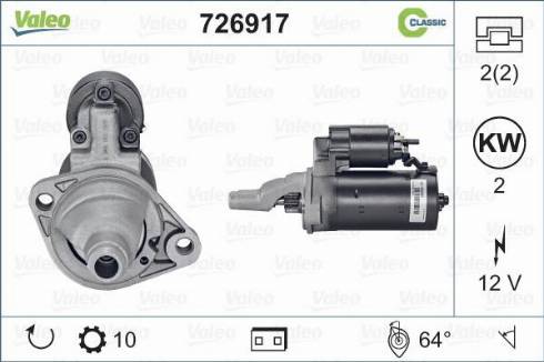 Valeo 726917 - Starteris autospares.lv