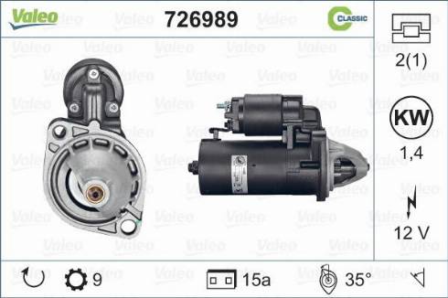 Valeo 726989 - Starteris autospares.lv