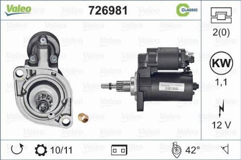 Valeo 726981 - Стартер www.autospares.lv