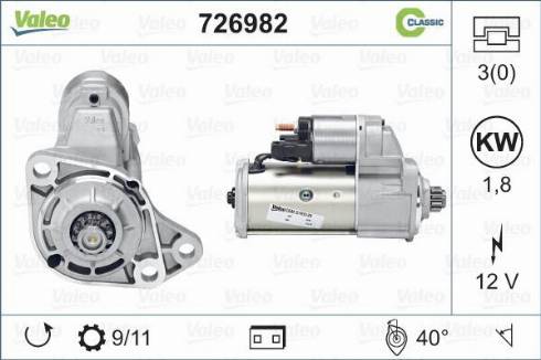 Valeo 726982 - Стартер www.autospares.lv