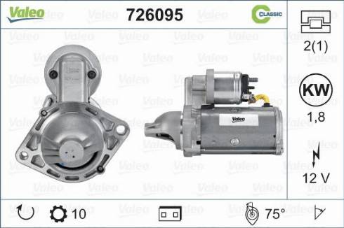 Valeo 726095 - Стартер www.autospares.lv