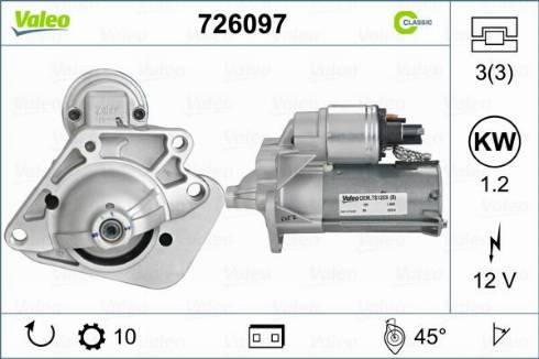 Valeo 726097 - Starteris autospares.lv