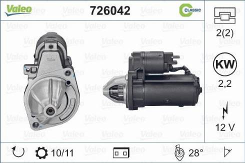 Valeo 726042 - Starter www.autospares.lv