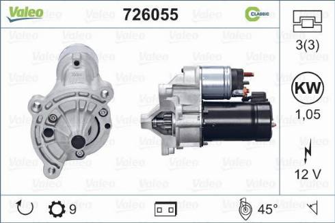 Valeo 726055 - Starteris autospares.lv