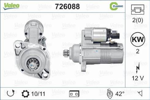 Valeo 726088 - Стартер www.autospares.lv