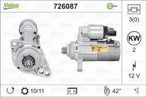 Valeo 726087 - Starteris autospares.lv