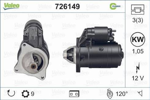 Valeo 726149 - Starteris autospares.lv