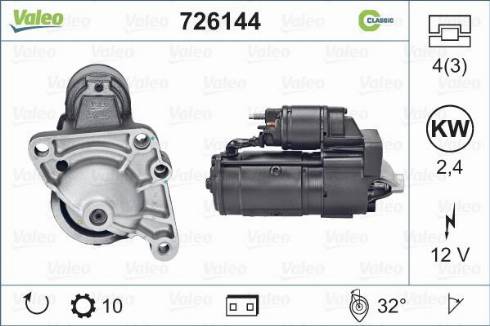 Valeo 726144 - Стартер www.autospares.lv