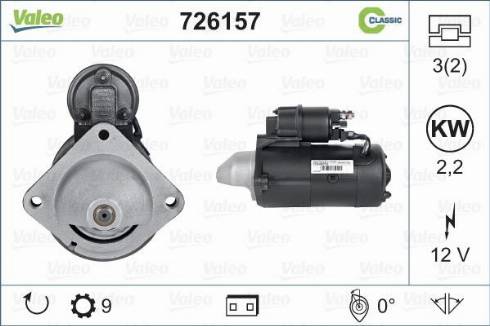 Valeo 726157 - Starteris autospares.lv