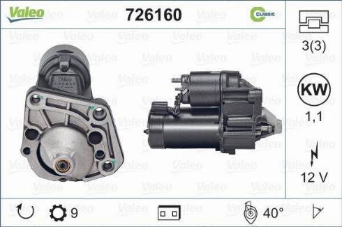 Valeo 726160 - Starteris autospares.lv