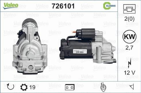 Valeo 726101 - Starteris autospares.lv