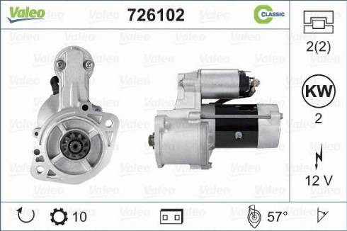 Valeo 726102 - Стартер www.autospares.lv