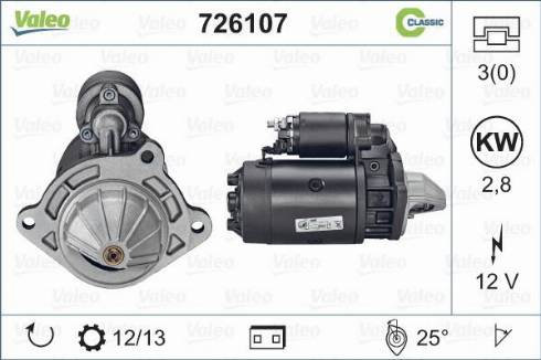 Valeo 726107 - Стартер www.autospares.lv