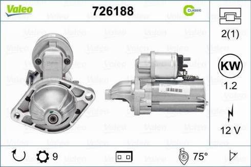 Valeo 726188 - Starteris autospares.lv