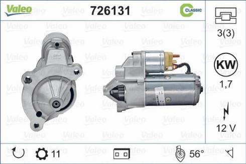 Valeo 726131 - Стартер www.autospares.lv