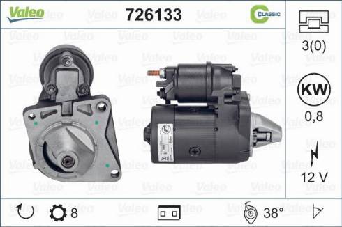 Valeo 726133 - Стартер www.autospares.lv