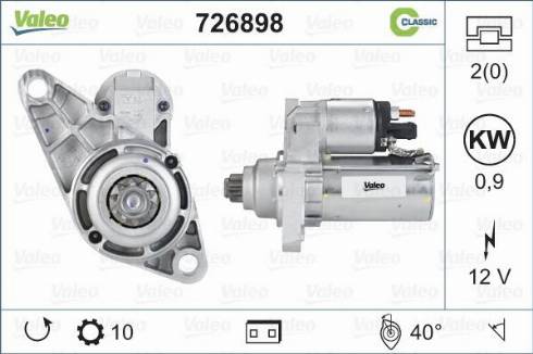 Valeo 726898 - Starteris autospares.lv