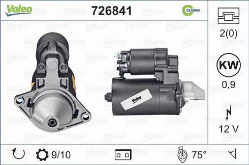 Valeo 726841 - Стартер www.autospares.lv