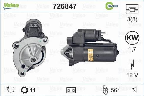 Valeo 726847 - Starteris autospares.lv