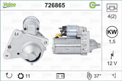 Valeo 726865 - Стартер www.autospares.lv