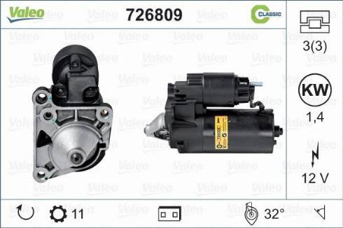 Valeo 726809 - Starter www.autospares.lv