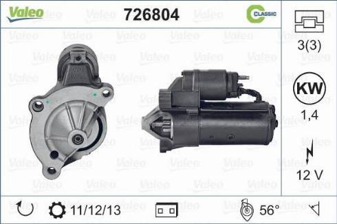 Valeo 726804 - Starteris autospares.lv