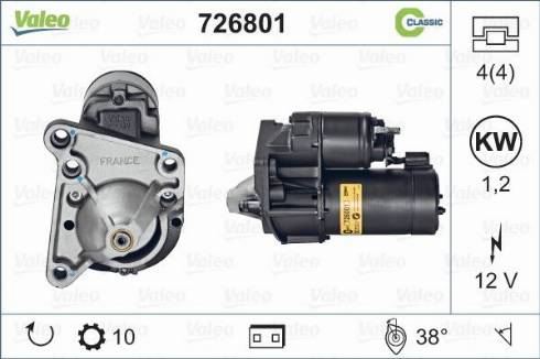 Valeo 726801 - Starter www.autospares.lv