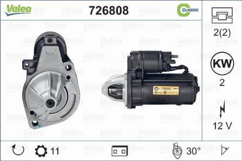 Valeo 726808 - Стартер www.autospares.lv