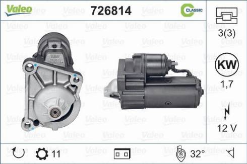 Valeo 726814 - Starteris autospares.lv