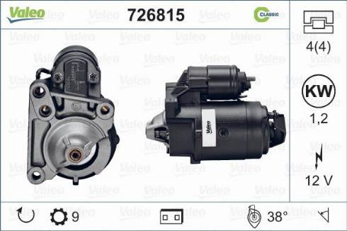 Valeo 726815 - Starteris autospares.lv