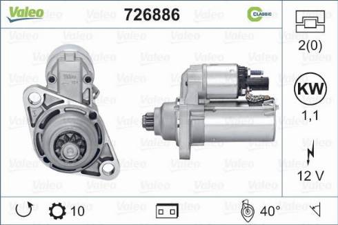 Valeo 726886 - Starteris autospares.lv