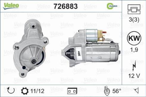 Valeo 726883 - Starteris autospares.lv