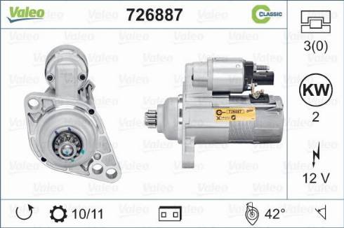 Valeo 726887 - Starteris autospares.lv