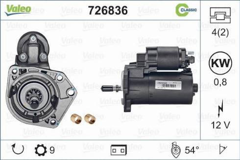 Valeo 726836 - Стартер www.autospares.lv