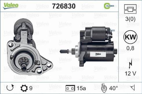 Valeo 726830 - Стартер www.autospares.lv