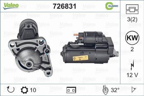 Valeo 726831 - Стартер www.autospares.lv