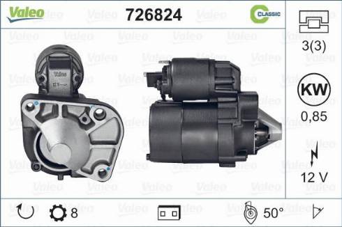 Valeo 726824 - Стартер www.autospares.lv