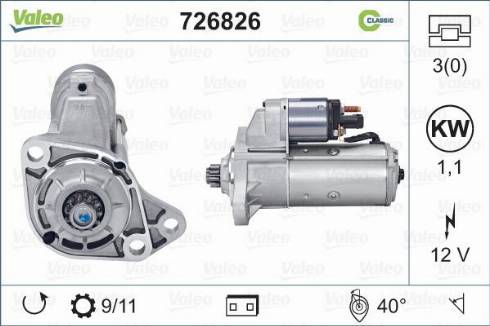 Valeo 726826 - Стартер www.autospares.lv