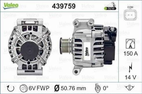 Valeo FG15T044 - Генератор www.autospares.lv