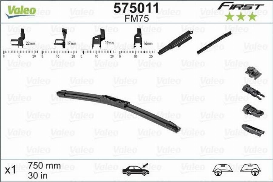 Valeo FM75 - Stikla tīrītāja slotiņa www.autospares.lv